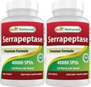Najlepsi naturalni Serrapeptaza 40000 SPU 180 Kapsułki (180 liczenie (opakowanie po 2))