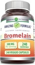 Amazing Buildas Bromelain 500mg 2400 GDU, Veggie Capsules Nether124; Non-GMO Nether124; Gluten Free Nether124; Made in USA Nether124; Ideal for Vegetarian (240 Count)