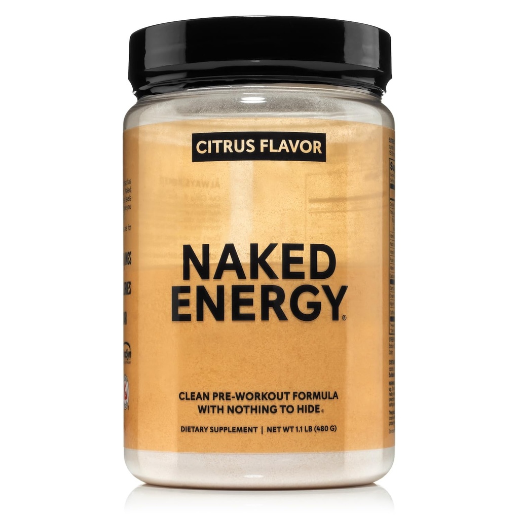 NAKED Citrus Energy - Citrus aromatyczny suplement do czyszczenia dla mężczyzn i kobiet, Wegańskie Przyjazne, Bez dodanych słodzików, Kolory lub aromatów - 30 Służenia