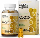 Wild & Organic CoQ10 Gummies - Vegan CoQ10 200mg Suplement przeciwutleniający z Ubichinonem - Naturalna energia i Gummeje Focus z koenzymem Q10- 60 Non-GMO Pectin Chewables