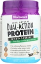 Bluebonnet Nutrition Dual- Action Protein Powder, Serwatka z krów karmionych trawą, Nie dodano cukru, Nie GMO, Gluten & Soy Free, Kosher Dairy, Francuski Vanilla Flavor, Off- biały, 16.8 Oz