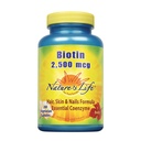 Natura 's Life Biotin 2500mcg Biotin 124; Zdrowe włosy, Skóra, Nail & Metabolizm Wsparcie 124; NieGMO 124; 200 Kapsułki roślinne