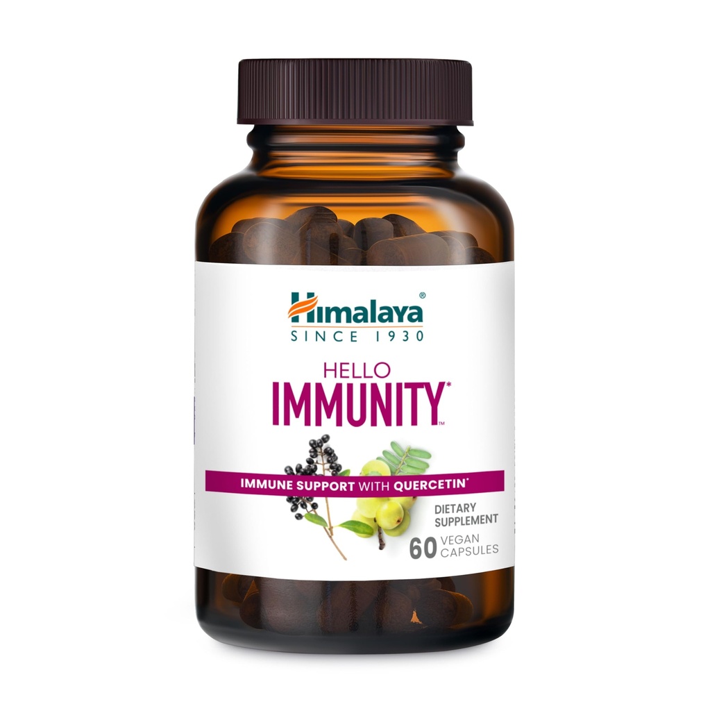 Himalaya Witaj Immunitet z Quercetin, 60 Day Supply - Herbal Immune Supplement Supplement, Bioflavonoid i Przeciwutleniacz dla Immunitetu i Codzienne Wellness - Wegan, Non-GMO, Gluten Free, 500 mg, 60 Kapsułki