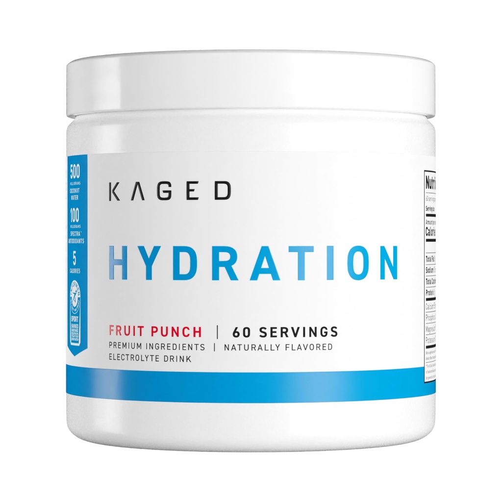 Kained Hydration Electrolytes Proszek 124; Owoce Punch 124; Hydrauliczno-Charge Sports Drink Mix 124; Pre, Post, Intra Workout 124; Niskie węglowodany, Wegan, Gluten Free Index 124; Suplementy dla mężczyzn i kobiet 124; 60 Służenie