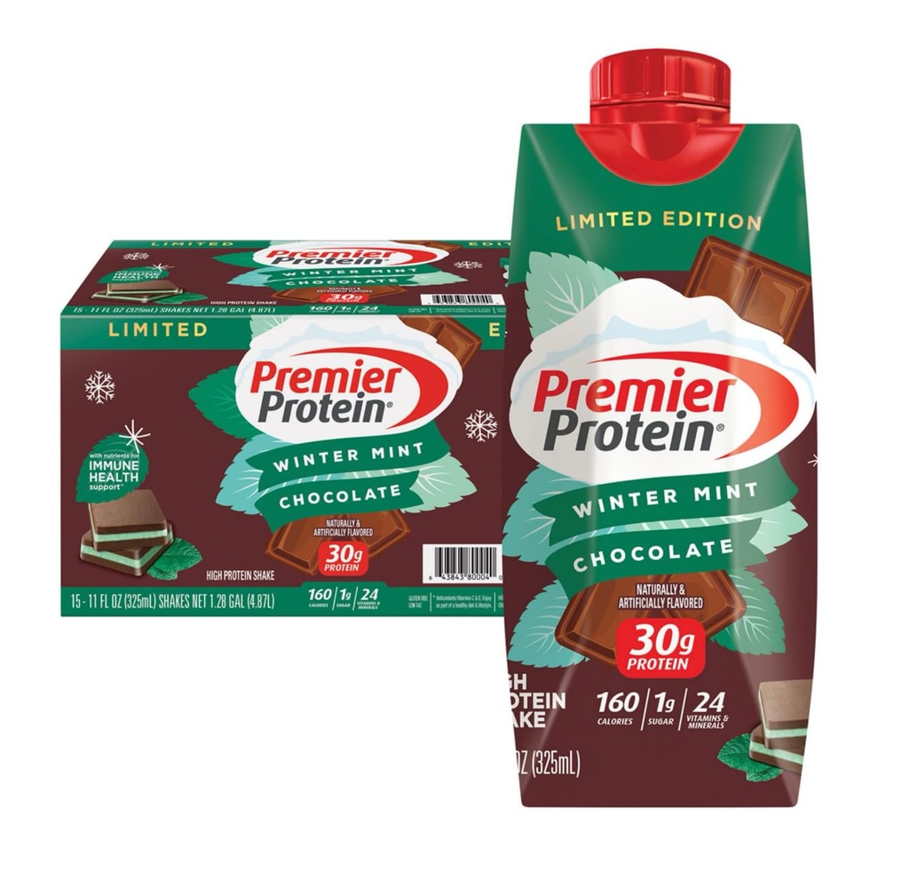 Premier Protein Winter Mint Chocolate Protein Shake 11 Fl Oz (Opakowanie po 1)