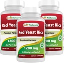 Najlepsze naturalne Red Yeast Rice 1200 mg (Non-GMO) 120 tabletek (120 sztuk (opakowanie po 3))