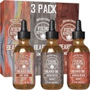 Viking Revolution Beard Oil for Men 3 Pack - Natural Mens Beard Oil Variety Set 2 - Sandalwood, Unscented and Bay Rum Scents - Beard Condition and Moisturising for a Healthy Beard (3 Pack, 1oz)