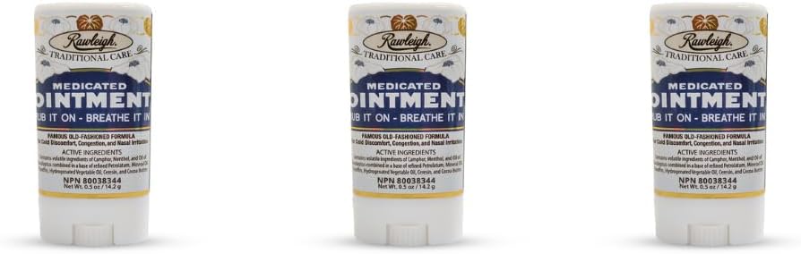 Rawleigh Medvered Maintment Stick 0.5 oz (14.2g) - Classic Aromatic Chest Rub in Portable Stick Format - Non-Greasy - Opakowanie 3