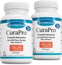 EuroMedica CuraPro - Suplement przeciwutleniający do wsparcia zdrowia mózgu i immunologicznego - Suplement dietetyczny z Curcumin & Turmeric Esential Oil - Herbal Liver Support - 60 Softgels, 2 Pack (120 Softgels)