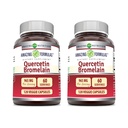 Amazing Formulas Quercetin 800mg z Bromelain 165mg, 120 Veggie Suplement kapsułki (Pack of 2) - Non-GMO - Gluten Free - Wspiera ogólne zdrowie i dobre samopoczucie