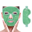 ZNÖCUETÖD Cooling Ice Face Eye Mask for Reducing Puffness, Bags Under Eyes, Sinus, Zaczerwienienie, Ulga bólowa, Ciemne kręgi, Migrena, Hot / Cold Pack with Soft Plush Backing (Zielony (1 * Maska do oczu + 1 * Maska twarzy))
