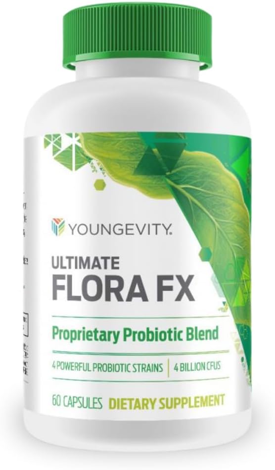 Youngevity Ultimate Flora FX Probiotic Supplement - 4 butelki 60 kapsułek na butelkę
