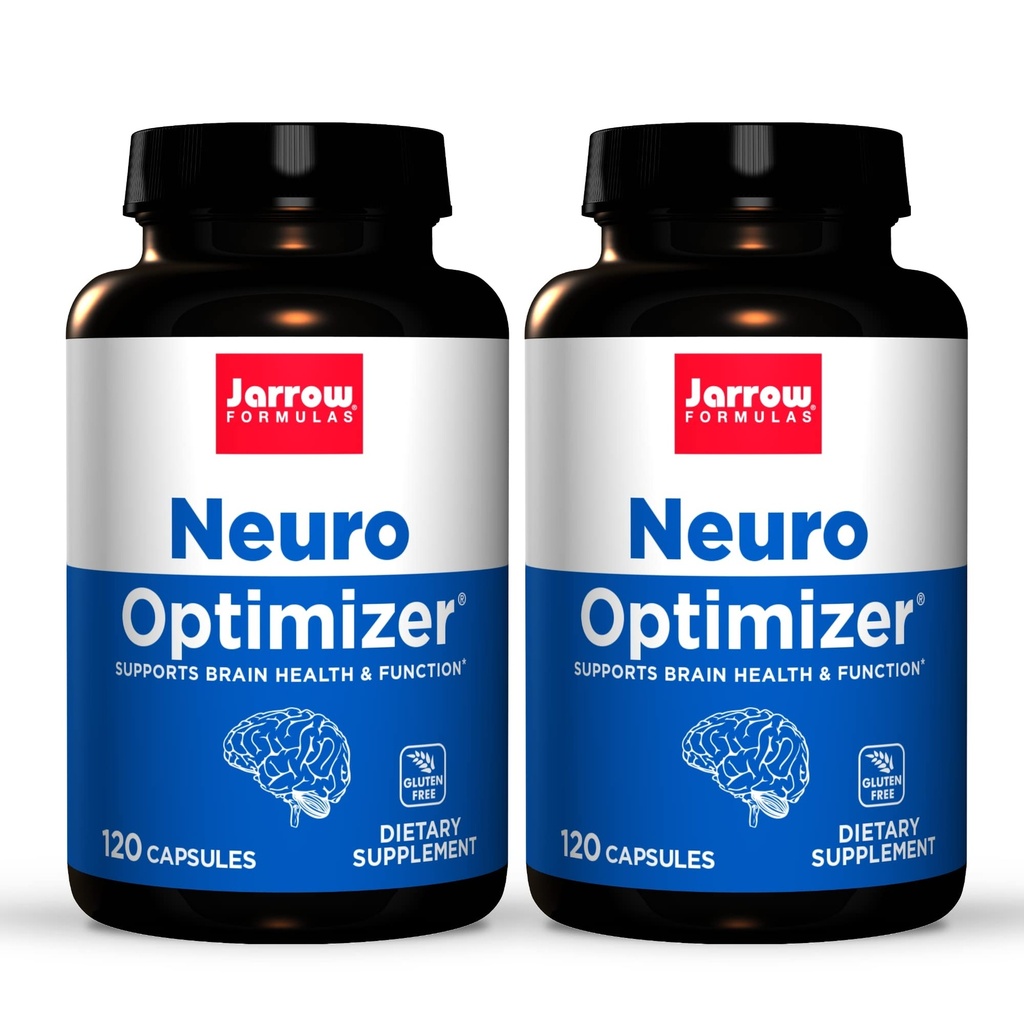 Jarrow Formulas Neuro Optimizer - 120 Capsules, Pack of 2 - Brain Health & Antioxidant Support - Includes 7 Neuro Nutrients - Gluten Free - 60 Total Servings