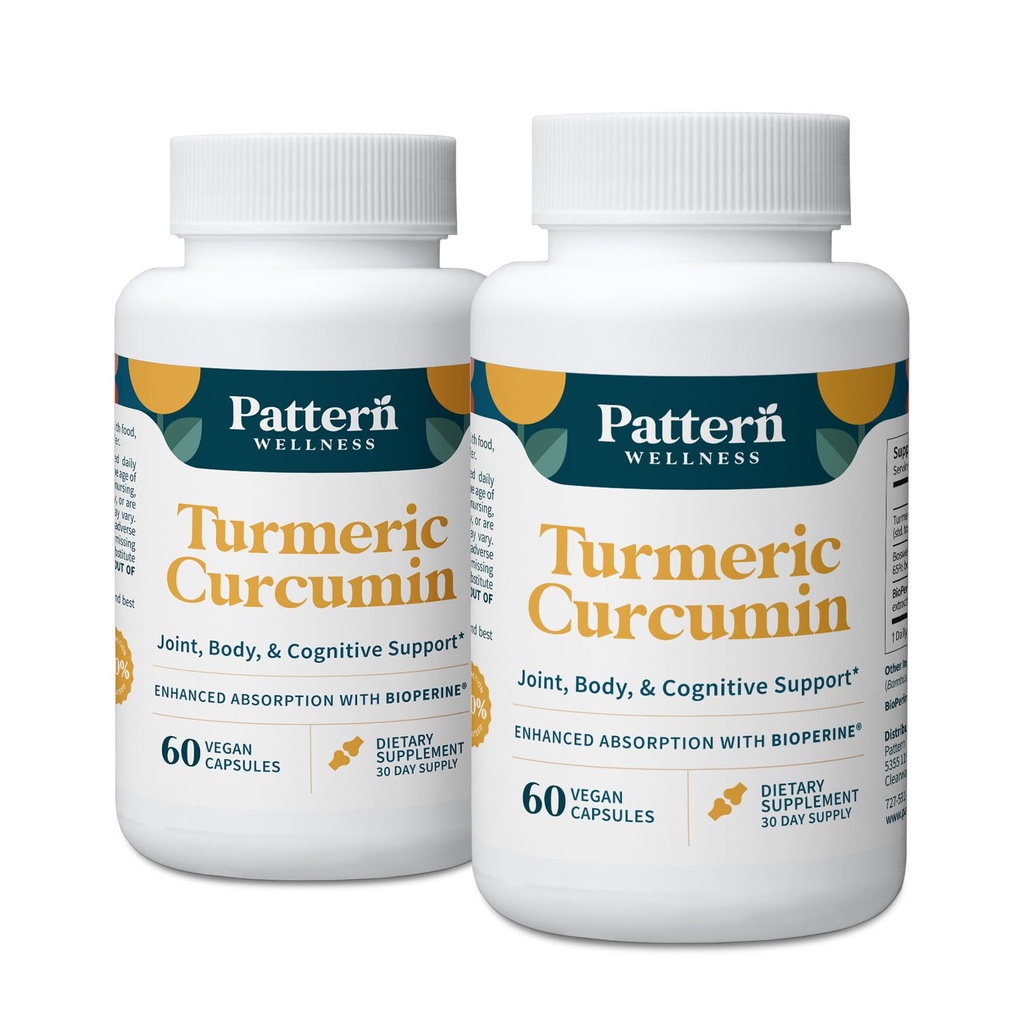 Wzór Wellness Kurkumina Turmerowa - 1300mg - 95% Kurkuminoidy z BioPerine ® Black Pepper - Joint, Cognitive & Immune Support - Non-GMO, Gluten Free - 120 Kapsułki