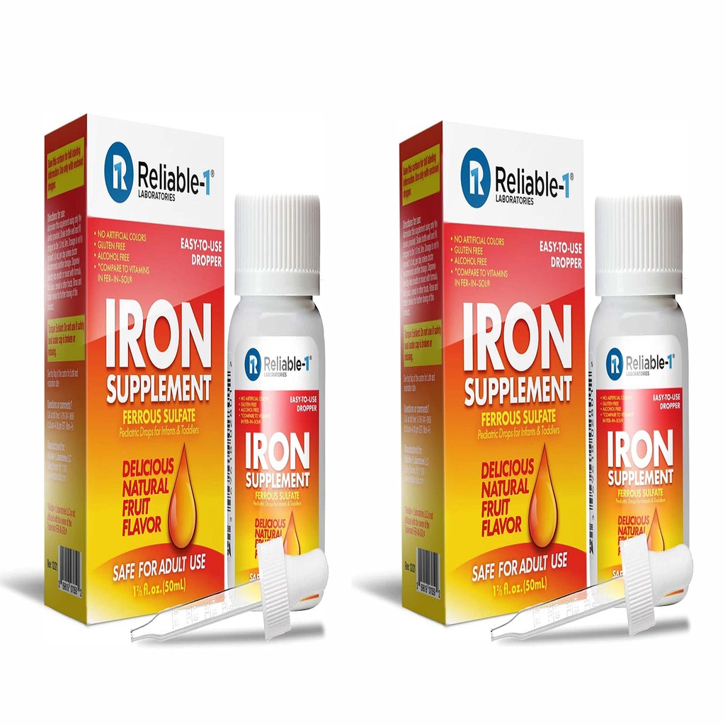 SULFAT żelazny / Krople pediatryczne dla niemowląt i suplementu żelaza Toddler (2-pack)
