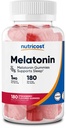 Nutricost Melatonina 1 mg, 180 Gummies, Strawberry Flavored - Gluten Free, Non-GMO, No Corn Syrop