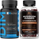 SKUTECZNY NUTRA DIM Suplement 300mg & Grzyby Gummies 2500mg - Extra Siła DIM + Mushroom Complex dla równowagi hormonalnej estrogenów, Leczenie trądziku i PCOS, Wsparcie immunologiczne i energii