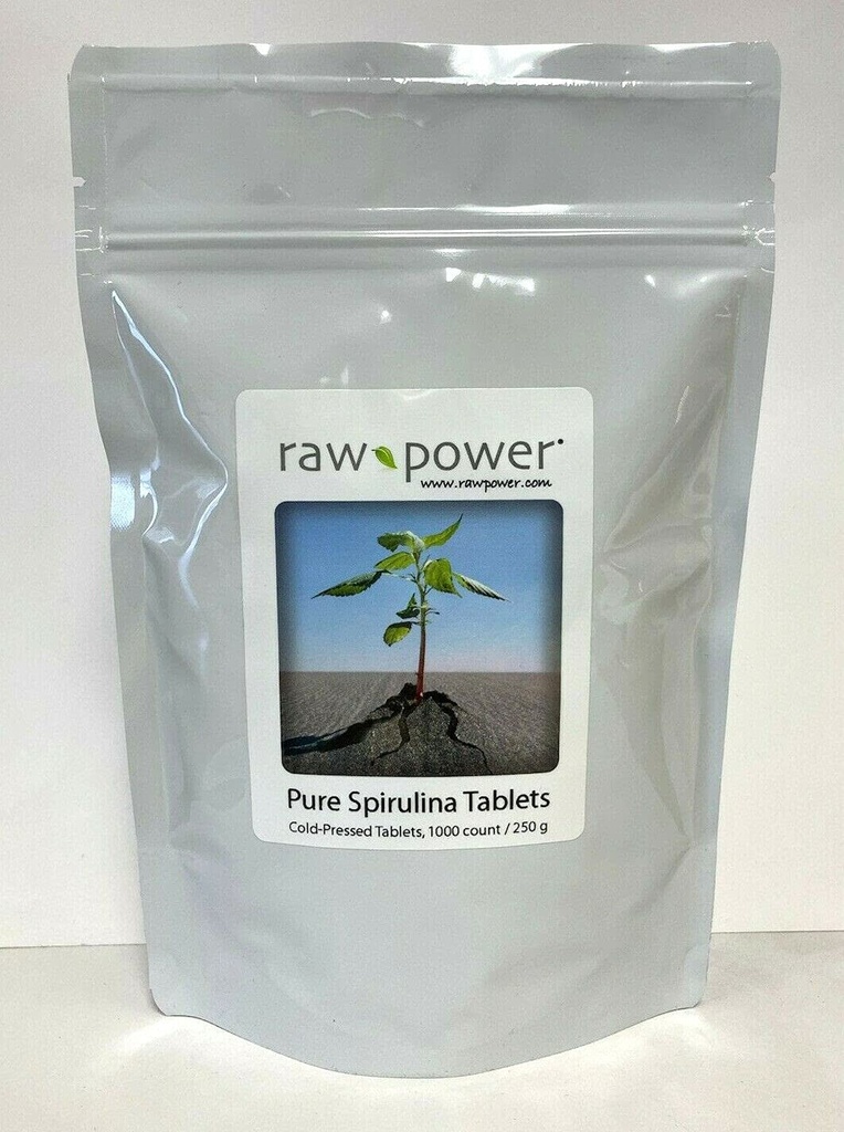 Spirulina Tablets, 1000 Count, 250mg Each, (250 Grams / 8.8 oz) 100% Czysty, surowy, Organiczny, Cold- Pressed
