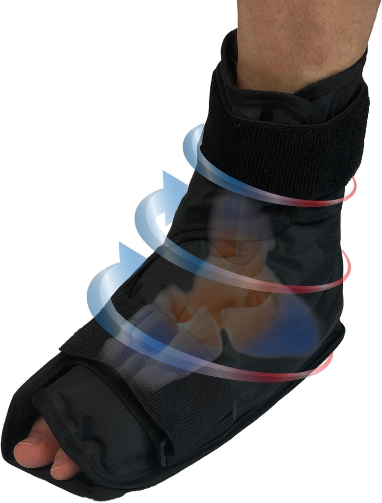 Foot & Ankle Pain Relief Hot / Cold Gel Wrap - Effectively Relieve Foot and Ankle Aches & Pains Using Compression Gel Ankle Ice Pack Wrap - Ogrzewane lub chłodzone, Cele Wszystkie obszary Ankle & Foot - Duży