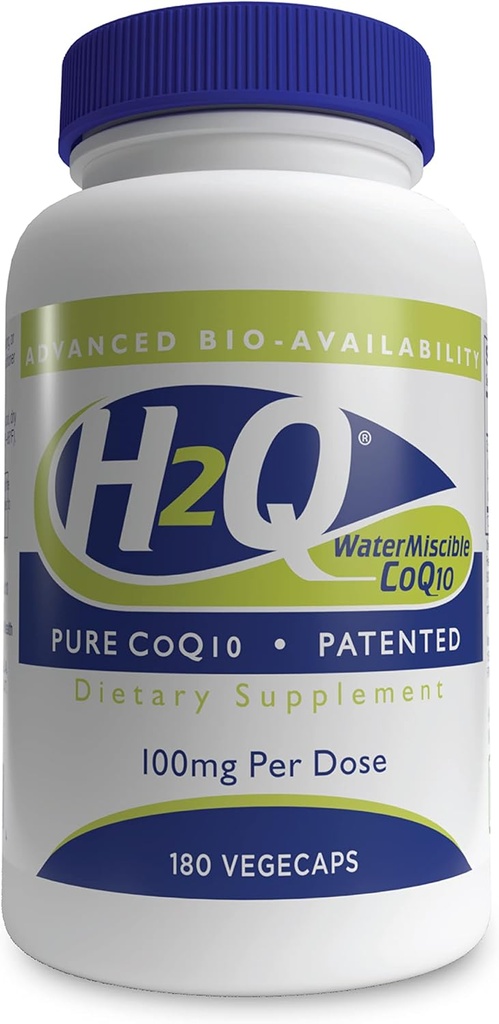 H2Q CoQ- 10 z 8X Wyższym Wchłanianiem nad standardem Q- 10 X124; Klinicznie zbadany X124; Kardiochirurgia i Mitochondria Function Support X124; Wegan Certified X124; Non-GMO by Health Thru Nutrition (Opakowanie 180)