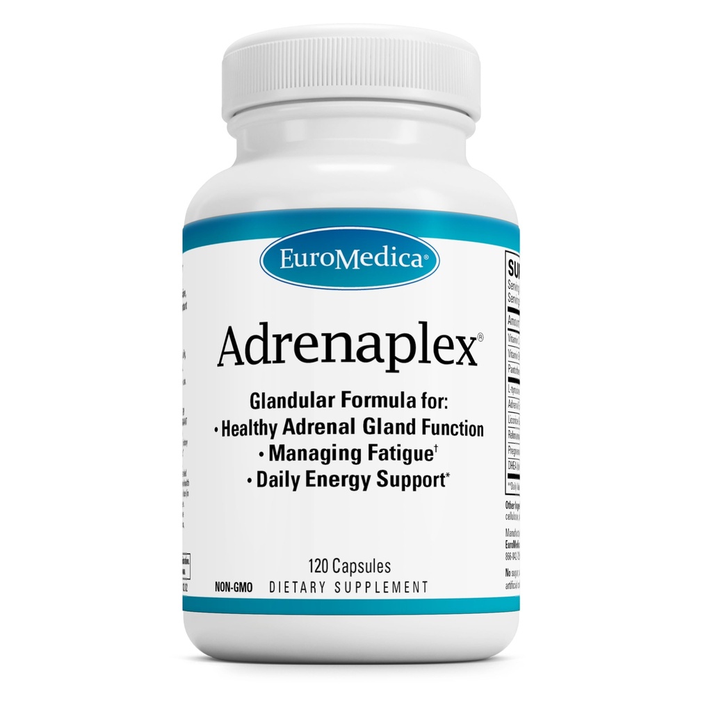 EuroMedica Adrenaplex - Suplement do funkcji glandów nadnerczy - Suplement do wsparcia Glandular z witamin C & B6 - Wspiera zdrową funkcję nadnerczy - Przechowywać z dala od zasięgu dzieci - 120 Kapsułki
