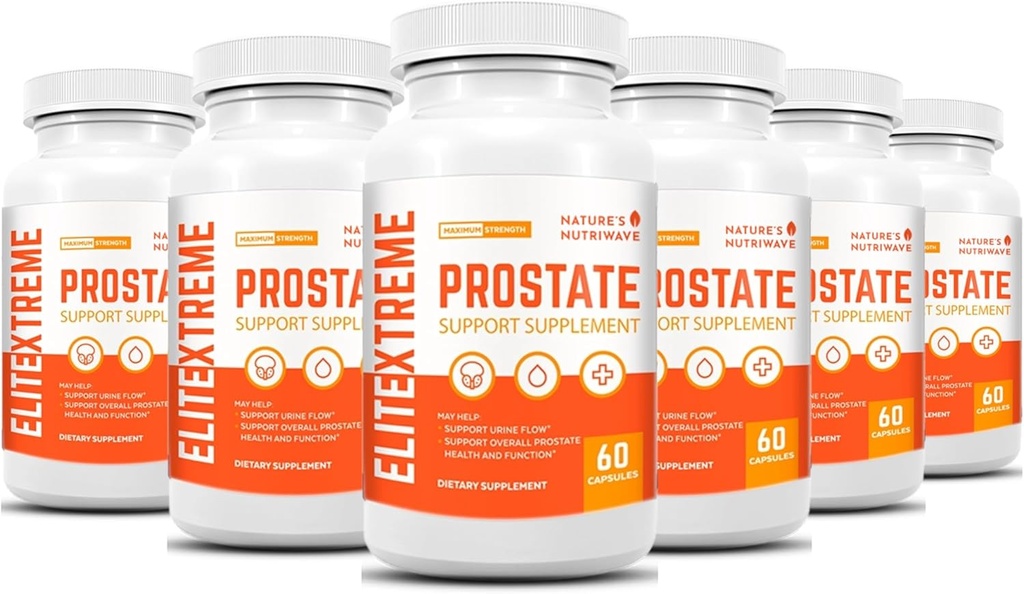 EliteXtreme Health Supplement - Natural Formula with Saw Palmetto, Sterole roślinne, Cynk, i witamin 124; Non-GMO, Made in USA, 60 Kapsułki, 6 Miesiące dostaw