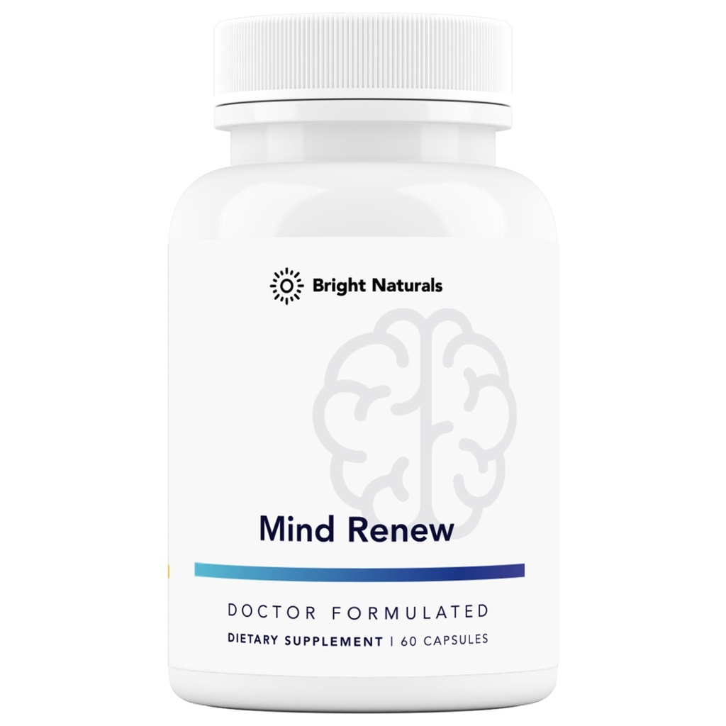Mind Renew - Made in The USA - Suplement mózgu do pamięci i skupienia - Wsparcie witalności i energii, 60 Kapsułki