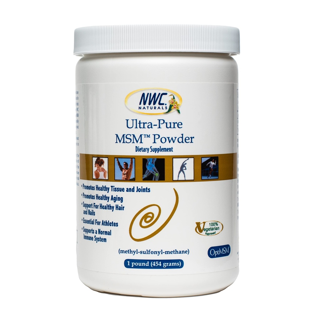 NWC Naturals Ultra- Pure ™ MSM Proszek, 1- Funt plastikowe słoik