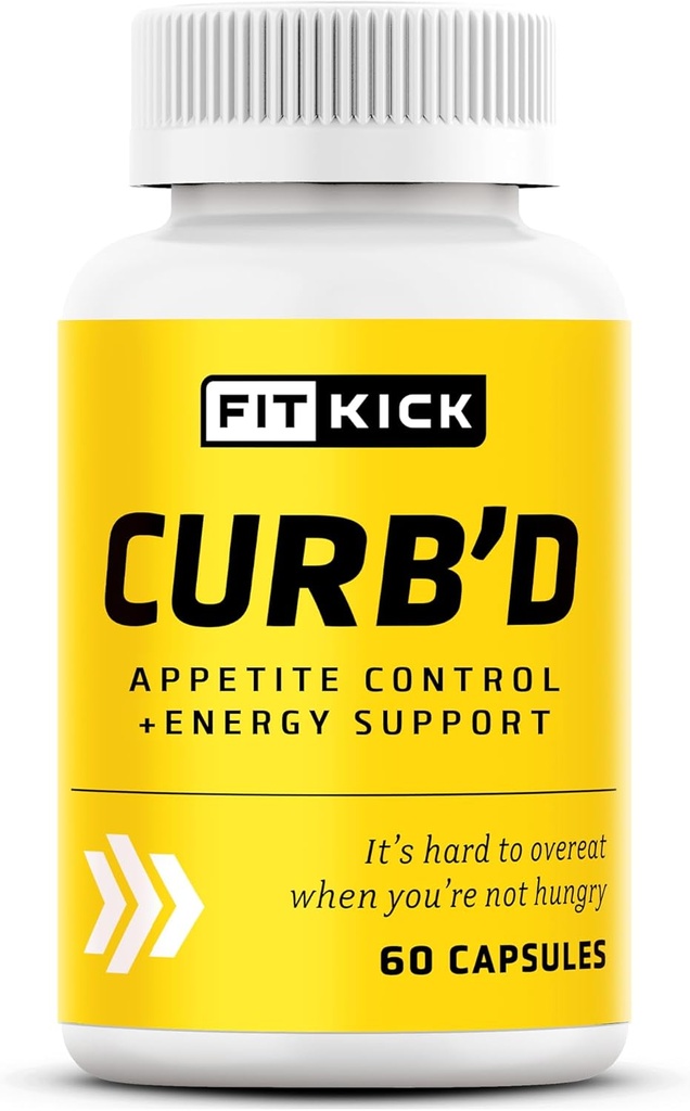 FITKICK Curb 'd kapsułki - nieprzepisany Appetite & Craving Support, Energy & Focus Formuła z naturalnych ekstraktów - Malina Ketones, Zielona Fasola kawy i Citrus Aurantium - 60 Kapsułki wegetariańskie