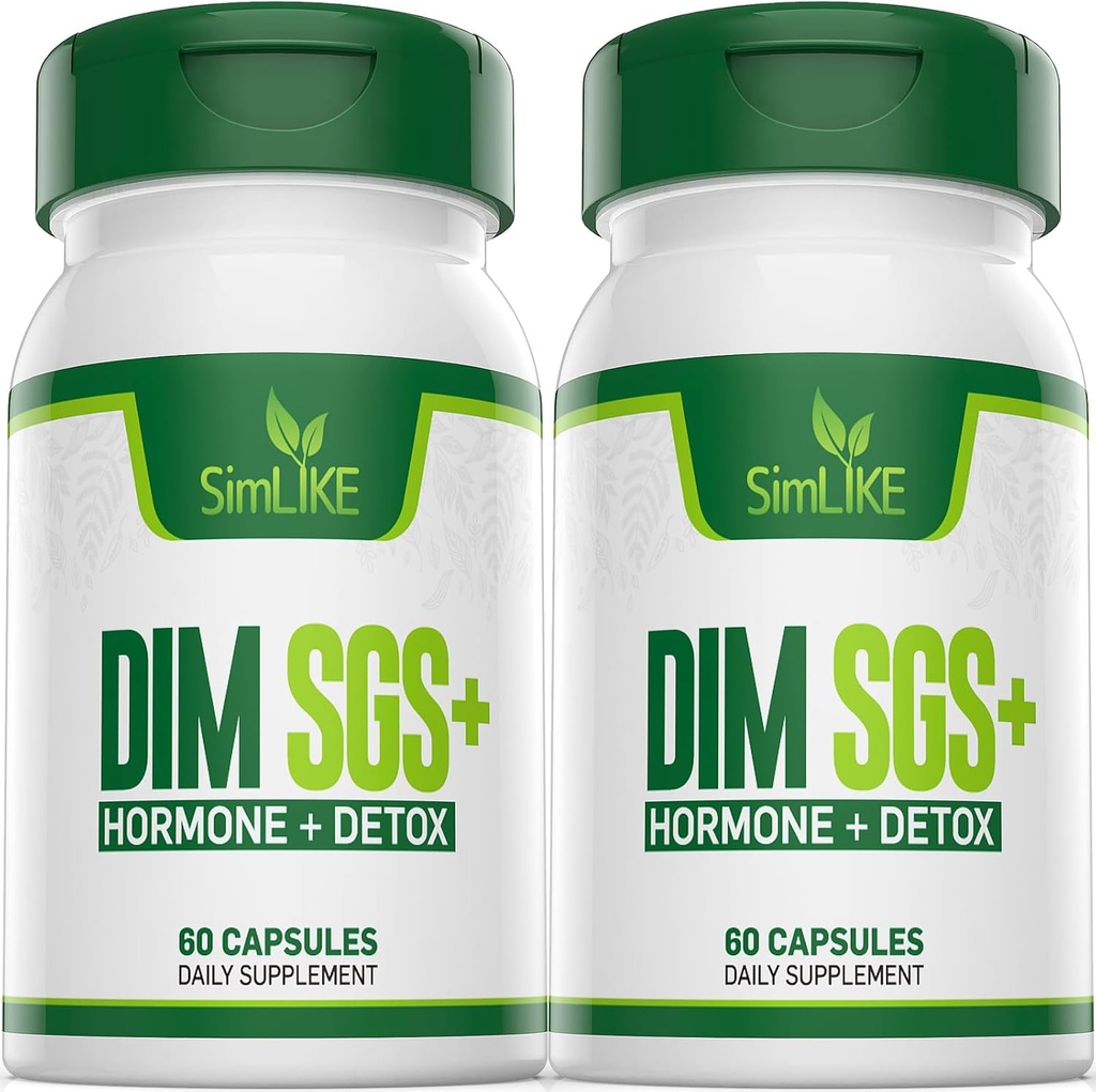 DIM SGS + - Hormon + Detox, Zachęca do normalnego metabolizmu estrogenów, Równowaga hormonalna, Suplementy Hormonalne trądziku, Wsparcie menopauzy, Pomaga w kontroli Apetyt, Promotes Detoksykacji (2 opakowania)