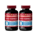 anty zmarszczki kapsułki na twarz - ANTI- WRINKLE COMPLEX - minerały skóry, suplement antystarzenia, Witamina E kolagen, serum anty zmarszczki, kwas alfa lipoinowy, tabletki anty zmarszczki dla kobiet, 2 Bot 120 Czapki
