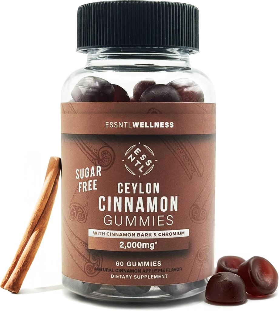 Ceylon Cynamon Sugar-Free Gummies - 120ct Between 124; 2000mg Per Serving Between 124; Antioksydant & Joint Support Between 124; Delicious Apple Pie Flavor Between 124; Vegan & gluten- Free Cynamon Supplements