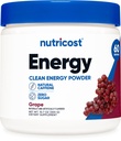 Nutricost Energy Drink Powder (Grape) (60 Servings) - Suplement do ćwiczeń z aromatami naturalnymi - Nie-GMO, Gluten- Free