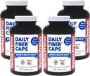 Yerba Prima Daily Fiber Caps - 180 Kapsułek, (Opakowanie 4) - Rozpuszczalny i nierozpuszczalny suplement diety Fiber - Colon Cleanse - Gut Health - Wegan, Non-GMO, Gluten- Free