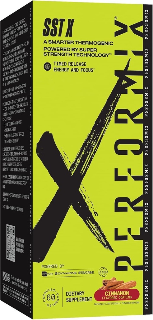 PERFORMIX SST X Znak uwalniania energii i ostrości napędzany Super Siła Technology - Cynamon - 60 Kapsułki (30 Słupki)