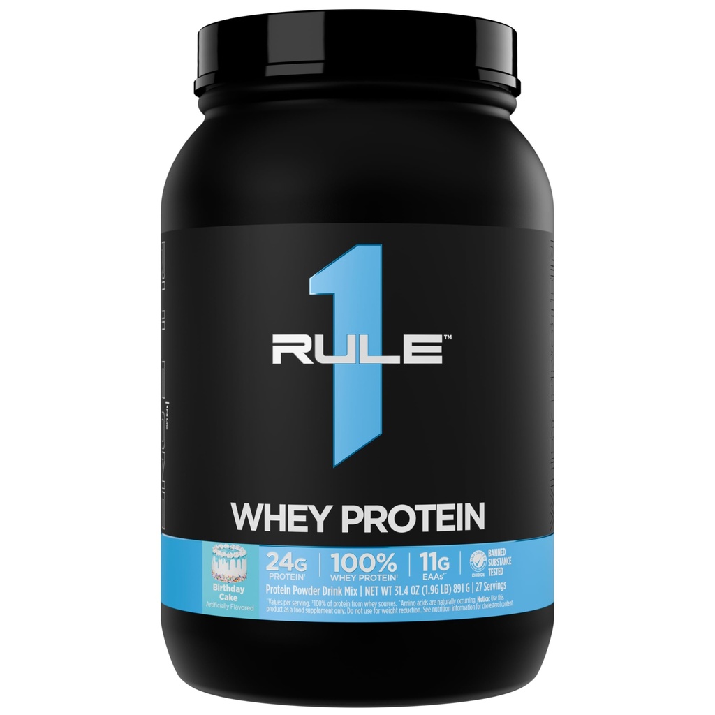Artykuł 1 Białko serwatki - 24 g Białko szybko działające z All- Whey Sources z naturalnie występującymi EAA & BCAA do odzyskiwania lub wykorzystania w każdej chwili (2 funty *, Tort urodzinowy)