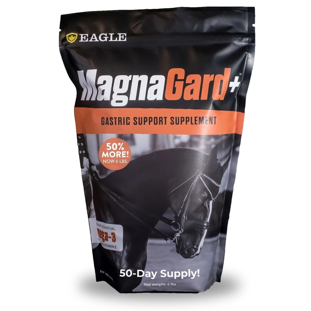 Plus Gastric Supplement Supplement for Horses with Omega 3s Xi124; Relieves wrzodów, Suplement uspokajający, Magnezu i innych minerałów witalnych Xi124; Proszek, 6 Pound Bag, 45- Day Supply Xion124; przez Eagle Equine