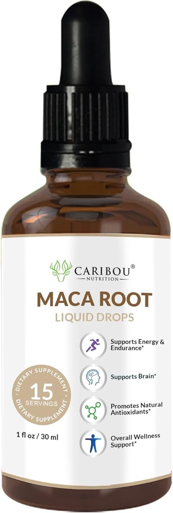 Maca Root Liquid Organic Drops: 124; Maca Root Extract: 124; Maca Supplement for Enhanced Mood & Vitality: 124; Vegan, Non-GMO, Gluten & Alcohol Free: 124; 1 Fl Oz