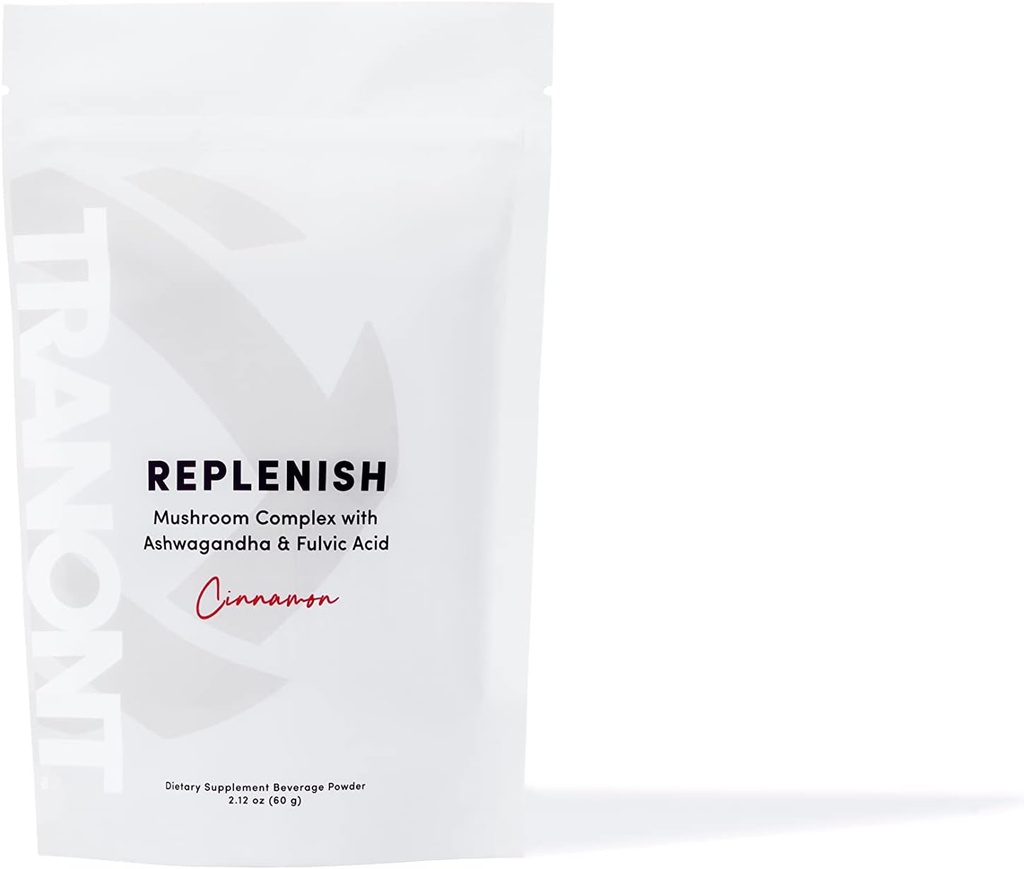 Tranont Replenish Mushroom Complex with Ashwagandha & Fulvic Acid, Cynamon Flavor - Suplement diety Proszek - 2.12 oz (60 g)