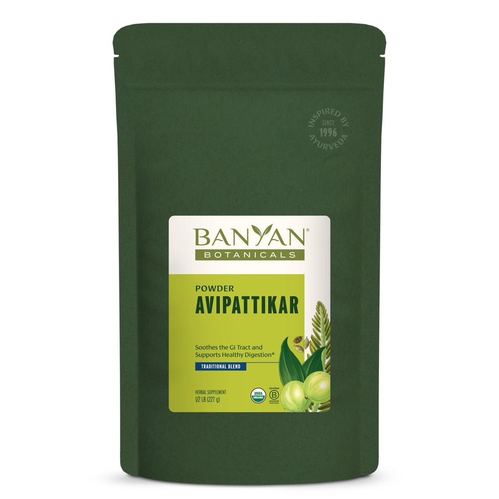Banyan Botanicals Avipattikar Powder - Organic Diseasupplement with Ginger, Cardamon & Vidanga Additives - Pomaga zdrowe równowagi kwasu żołądkowego * - ½ lb. - Non-GMO Sustainable Sourced Vegan