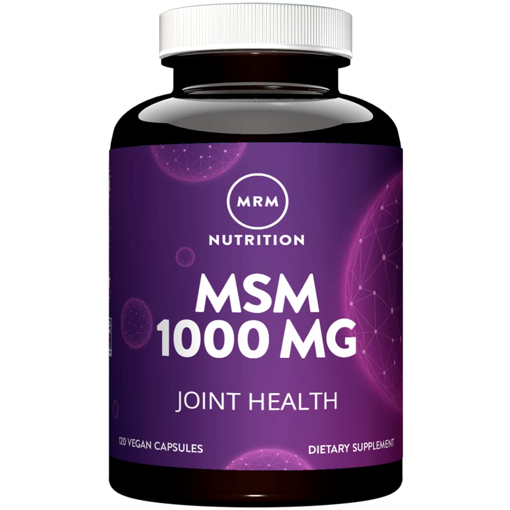 MRM Nutrition MSM 1000mg ETAP 124; Pure Methyl- sulfonyl- Methane Capsules ETAP 124; Joint, Hair, Skin & Nail Support ETAP 124; Biodostępny suplement siarki ETAP 124; Vegan + Gluten- Free ETA124; 120 Służenie