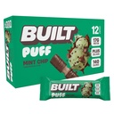 Built Bar, Puff Protein Bars, Mint Chip Puff, 17g Protein Snacks, On- The- Bary, Tylko 140 Calories, 6g Sugar, Collagen, Gluten Free, 12 Count