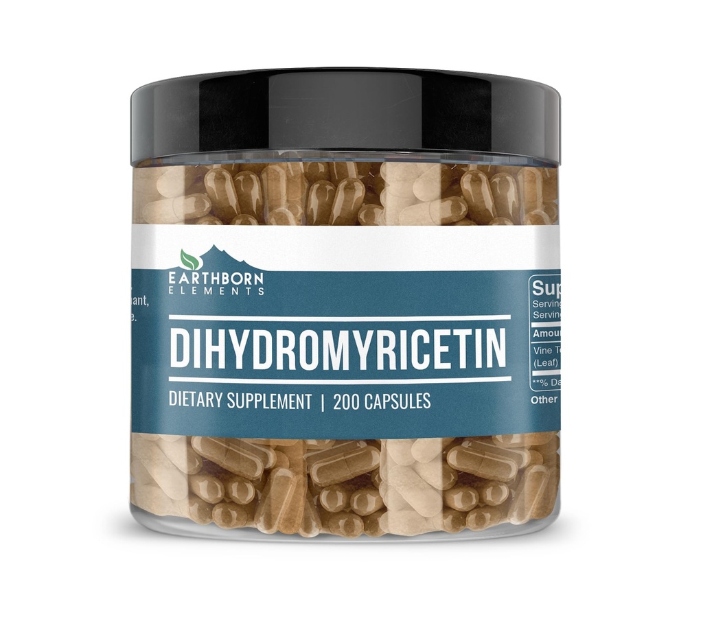 Earthborn Elements DHM Dihydromyricetin 200 Kapsułki, Czysty i Nierozcieńczony, Brak dodatków