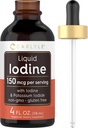 Carlyle Liquid Iodine Drops 4 fl oz Description 124; 150 mcg Description 124; Jod & Potasu Jodek suplement Description 124; Wegetariańskie płynne nalewki Description 124; Non-GMO, Gluten Free