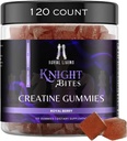 Bezcukrowe Gummie Monohydrat Kreatyny 5g dla mężczyzn i kobiet, Chewables Monohydrat Creature for Muscle Growth & Recovery, Wegan, Mixberry Flavor, 120 Count