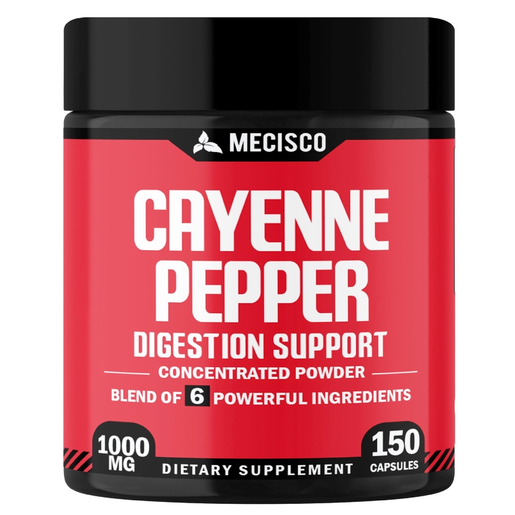 Cayenne Pepper Kapsułki z Ginger Root, Beet Root i Black Pepper i więcej - 150 Kapsułki - 6in1
