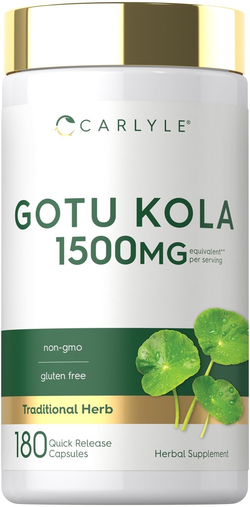 Carlyle Gotu Kola kapsułki 1500mg kapsułki 124; 180 Hrabiego 124; Non- GMO, Gluten wolny 124; Tradycyjny ekstrakt Herb