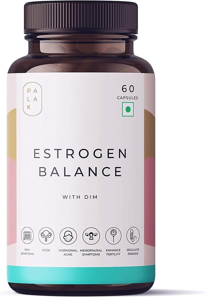 Palak Notatki: Miduzy Estrogen Równowaga z DIM dla włókniaków, zespół przedmenstruacyjny, PCOS, czarny Cohosh proszek korzenny Gluten Free & Non GMO: 60 Kapsułki