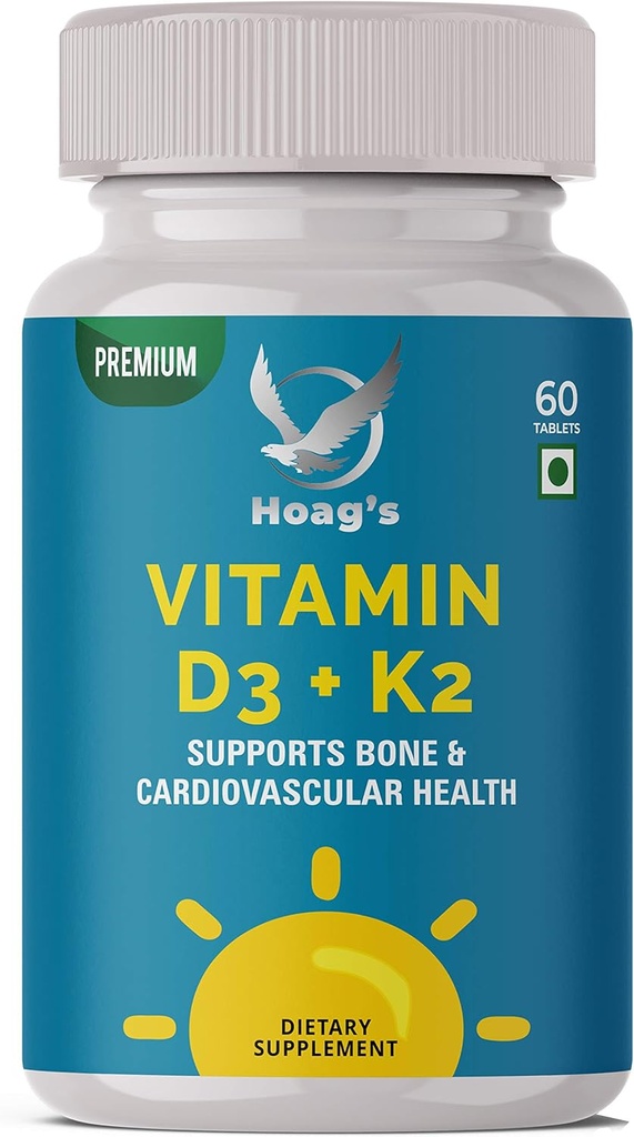 Witamina K2 (MK7) z suplementem D3 do kości i serca Zdrowie Non-GMO Formuła 5000 j.m. Witamina D3 & 100 µg Witamina K2 MK- 7 Łatwe do połknięcia Witamina D & K Complex, 60 Tabletki