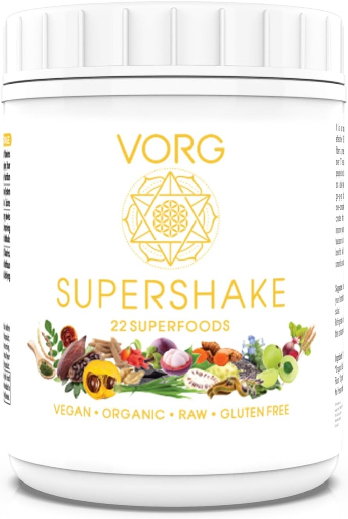VORG SuperShake - Ultimate Superfood Mix, Nourish z 22 Potężne Superfoods. Wzmacnia funkcje włosów, skóry, układu immunologicznego, trawienia i mitochondriów - 158 Służenia